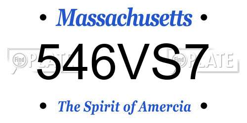 546VS7 Massachusetts License Plate