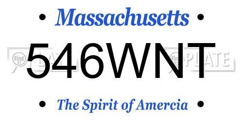 546WNT Massachusetts License Plate