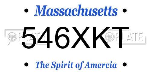 546XKT Massachusetts License Plate