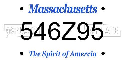 546Z95 Massachusetts License Plate