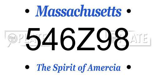 546Z98 Massachusetts License Plate