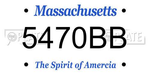 5470BB Massachusetts License Plate