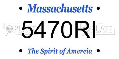 5470RI Massachusetts License Plate