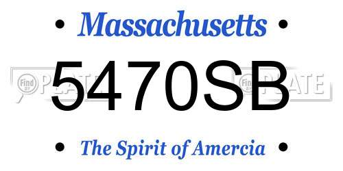 5470SB Massachusetts License Plate