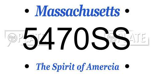 5470SS Massachusetts License Plate