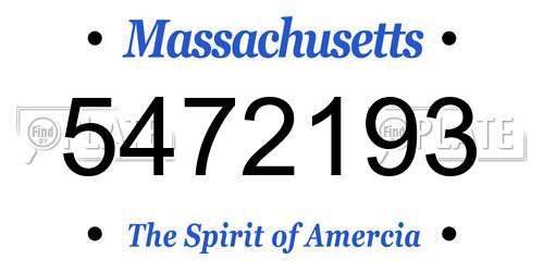 5472193 Massachusetts License Plate