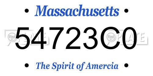 54723C0 Massachusetts License Plate