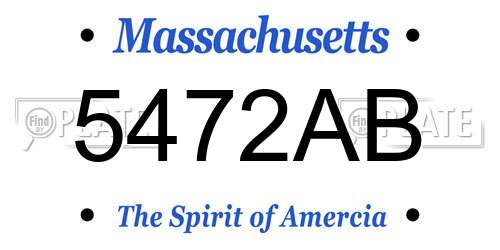 5472AB Massachusetts License Plate