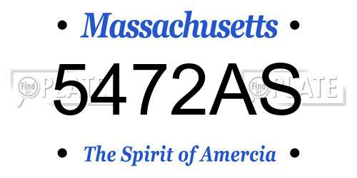 5472AS Massachusetts License Plate
