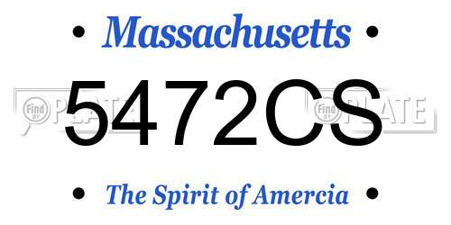 5472CS Massachusetts License Plate