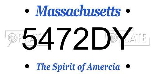 5472DY Massachusetts License Plate