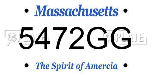 5472GG Massachusetts License Plate