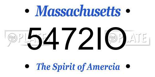 5472IO Massachusetts License Plate