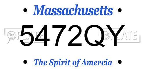 5472QY Massachusetts License Plate