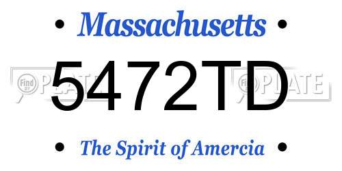 5472TD Massachusetts License Plate