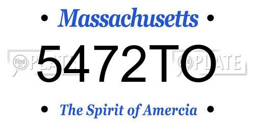 5472TO Massachusetts License Plate