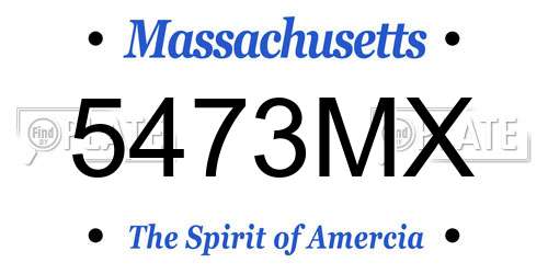 5473MX Massachusetts License Plate