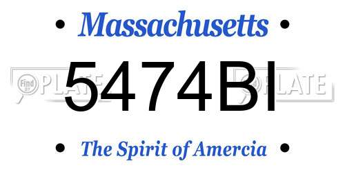 5474BI Massachusetts License Plate
