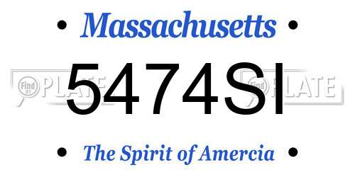 5474SI Massachusetts License Plate