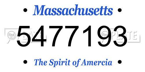 5477193 Massachusetts License Plate