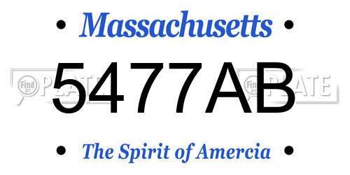 5477AB Massachusetts License Plate