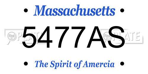 5477AS Massachusetts License Plate