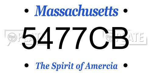 5477CB Massachusetts License Plate