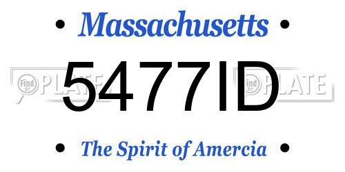 5477ID Massachusetts License Plate