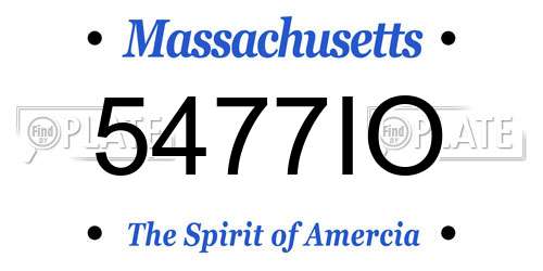 5477IO Massachusetts License Plate