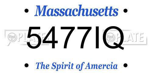 5477IQ Massachusetts License Plate