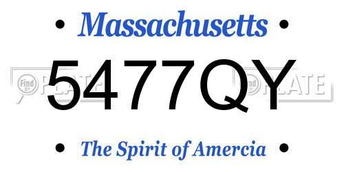 5477QY Massachusetts License Plate