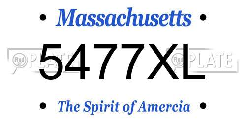5477XL Massachusetts License Plate