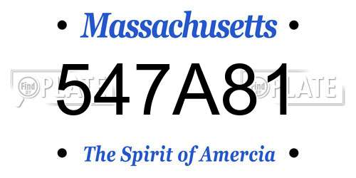 547A81 Massachusetts License Plate