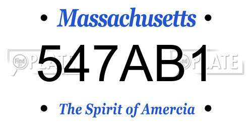 547AB1 Massachusetts License Plate