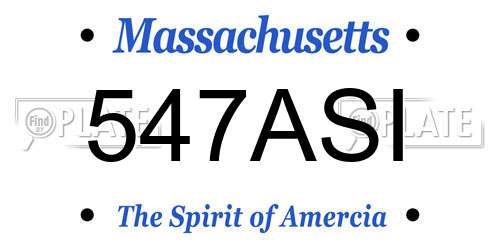 547ASI Massachusetts License Plate