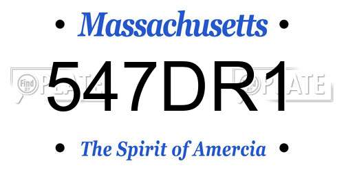 547DR1 Massachusetts License Plate
