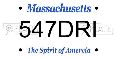 547DRI Massachusetts License Plate