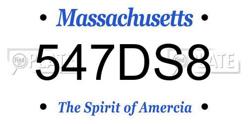 547DS8 Massachusetts License Plate