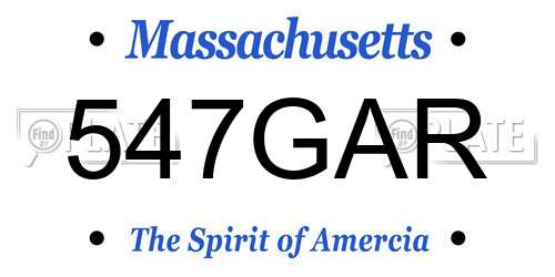 547GAR Massachusetts License Plate
