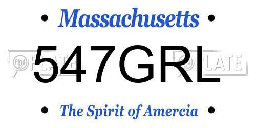 547GRL Massachusetts License Plate