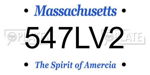 547LV2 Massachusetts License Plate