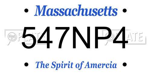 547NP4 Massachusetts License Plate