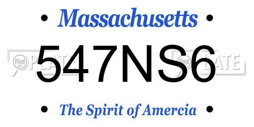 547NS6 Massachusetts License Plate