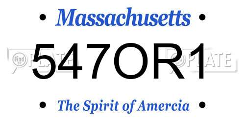 547OR1 Massachusetts License Plate