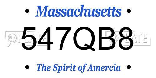 547QB8 Massachusetts License Plate