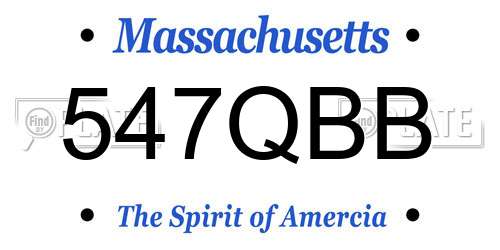 547QBB Massachusetts License Plate