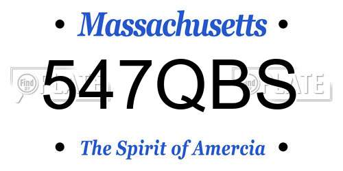 547QBS Massachusetts License Plate