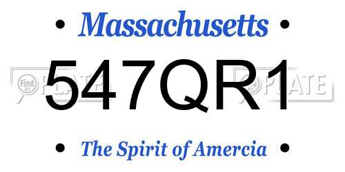 547QR1 Massachusetts License Plate