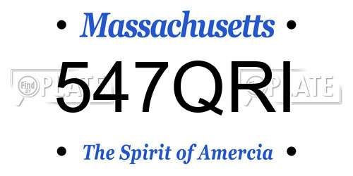547QRI Massachusetts License Plate