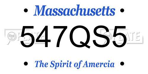 547QS5 Massachusetts License Plate